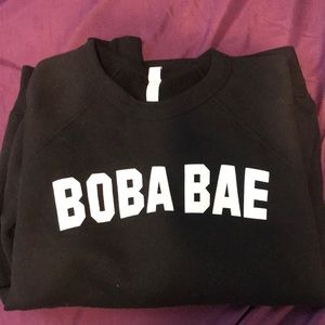 boba bae black sweatshirt